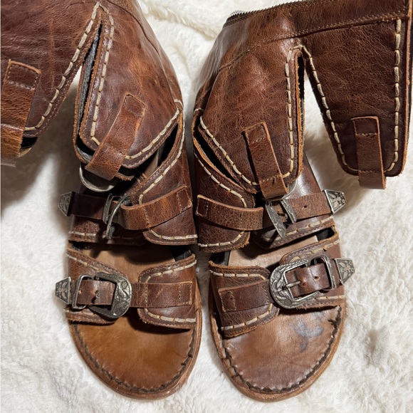 Freebird Cleopatra Brown Leather Gladiator Sandals - Picture 8 of 11